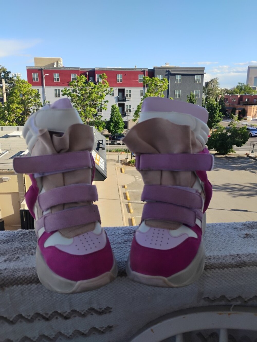 Women's Liliana Punk & White High Tops Size US 7.5 - Picture 5 of 10